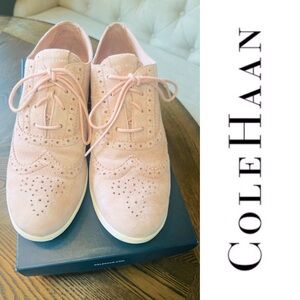 Cole Haan Grand Tour Oxford in pink suede Sz 9.5